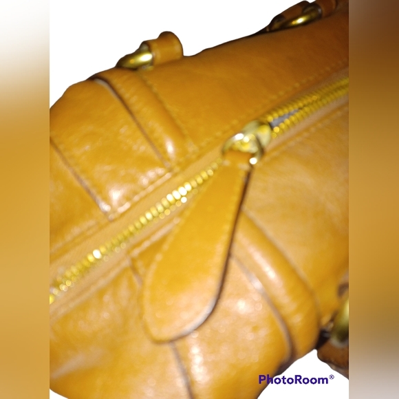 COACH TAN LEATHER SATCHEL HANDBAG W/ SHOULDER STRAP EUC - Picture 4 of 15